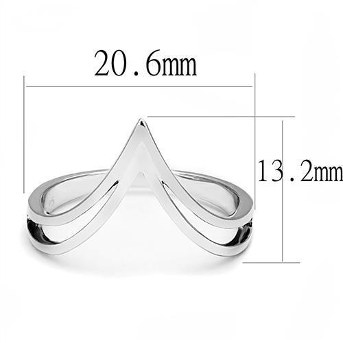 3W1383 - Rhodium 925 Sterling Silver Ring with No Stone