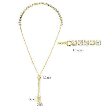 3W1641 - Gold Brass Bracelet with AAA Grade CZ in Clear - newlyTrend Premium Jewelry Store