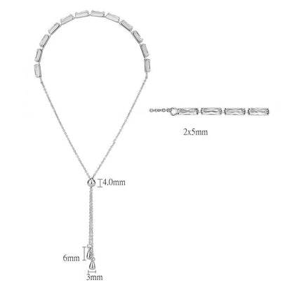 3W1652 - Rhodium Brass Bracelet with AAA Grade CZ in Clear - newlyTrend Premium Jewelry Store
