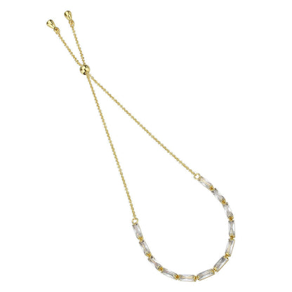 3W1653 - Gold Brass Bracelet with AAA Grade CZ in Clear - newlyTrend Premium Jewelry Store