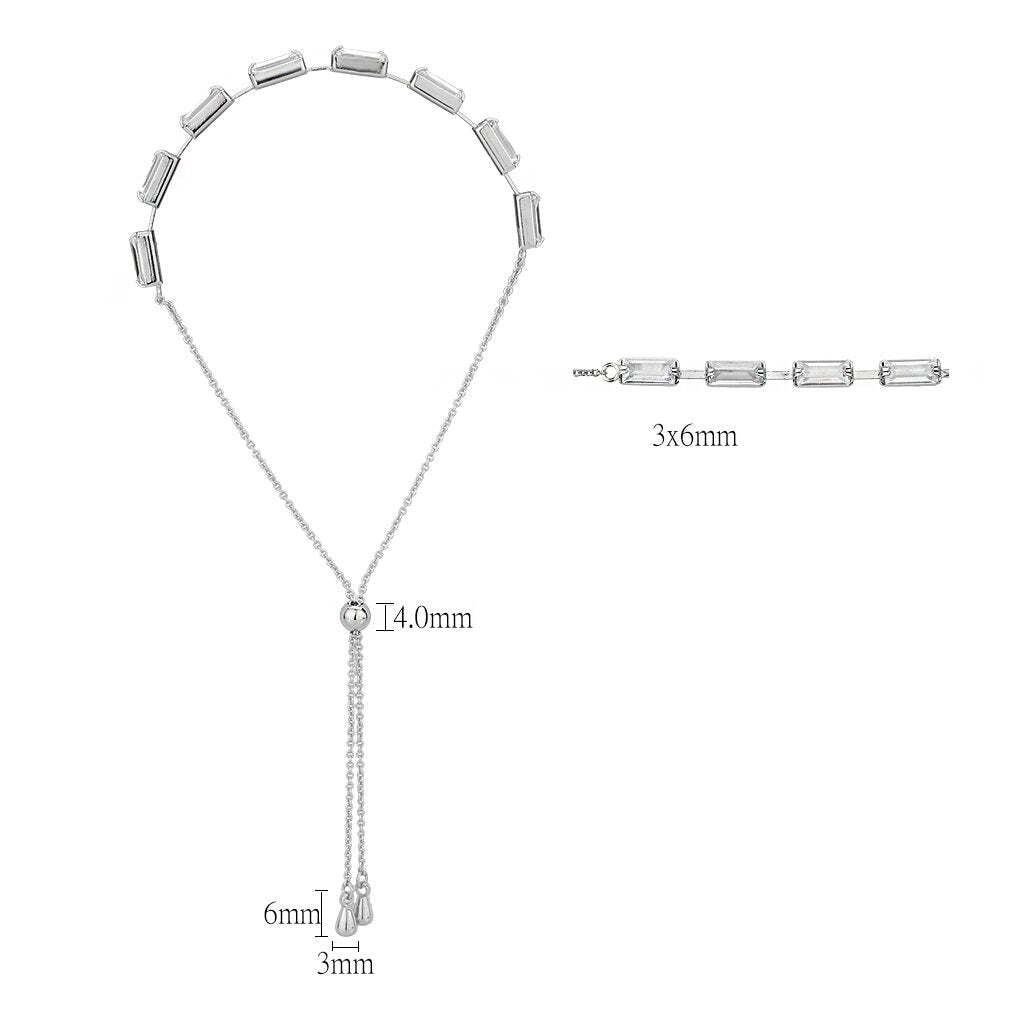 3W1658 - Rhodium Brass Bracelet with AAA Grade CZ in Clear - newlyTrend Premium Jewelry Store