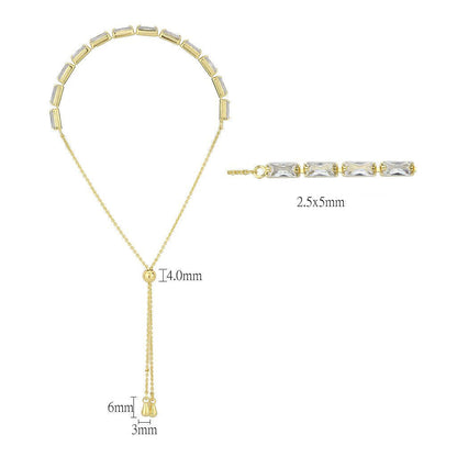 3W1662 - Gold Brass Bracelet with AAA Grade CZ in Clear - newlyTrend Premium Jewelry Store